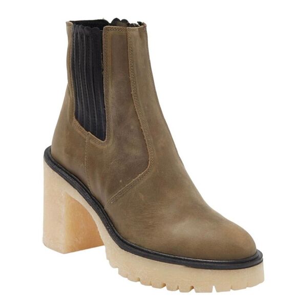 Free People Shoes - Free People James Chelsea Boot Booties Size 40 10 Deep Khaki Leather New